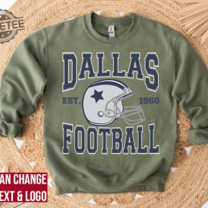 Dallas Football Sweatshirt Dallas Football Shirt Vintage Style Dallas Football Sweatshirt Dallas Fan Gift Sunday Football revetee 4