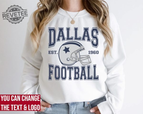 Dallas Football Sweatshirt Dallas Football Shirt Vintage Style Dallas Football Sweatshirt Dallas Fan Gift Sunday Football revetee 5