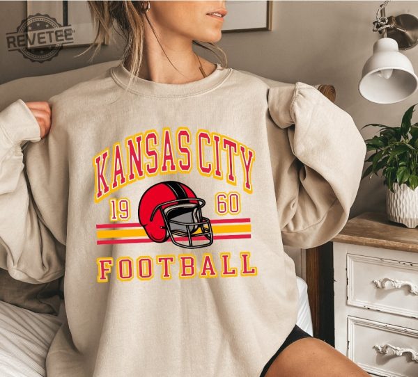 Kansas City Sweatshirt Crewneck Vintage Chiefs Retro Style Kansas City Football Sweatshirt Kansas City Sweatshirt Sunday Football Nfl revetee 1