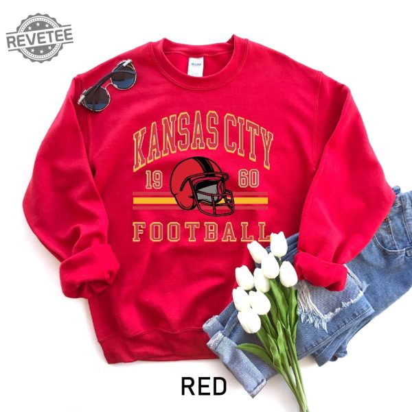 Kansas City Sweatshirt Crewneck Vintage Chiefs Retro Style Kansas City Football Sweatshirt Kansas City Sweatshirt Sunday Football Nfl revetee 3