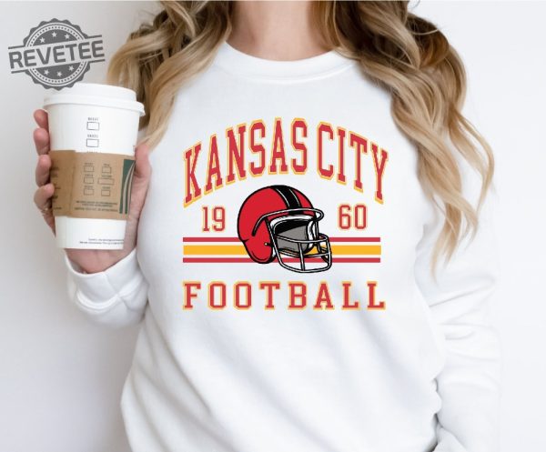 Kansas City Sweatshirt Crewneck Vintage Chiefs Retro Style Kansas City Football Sweatshirt Kansas City Sweatshirt Sunday Football Nfl revetee 4