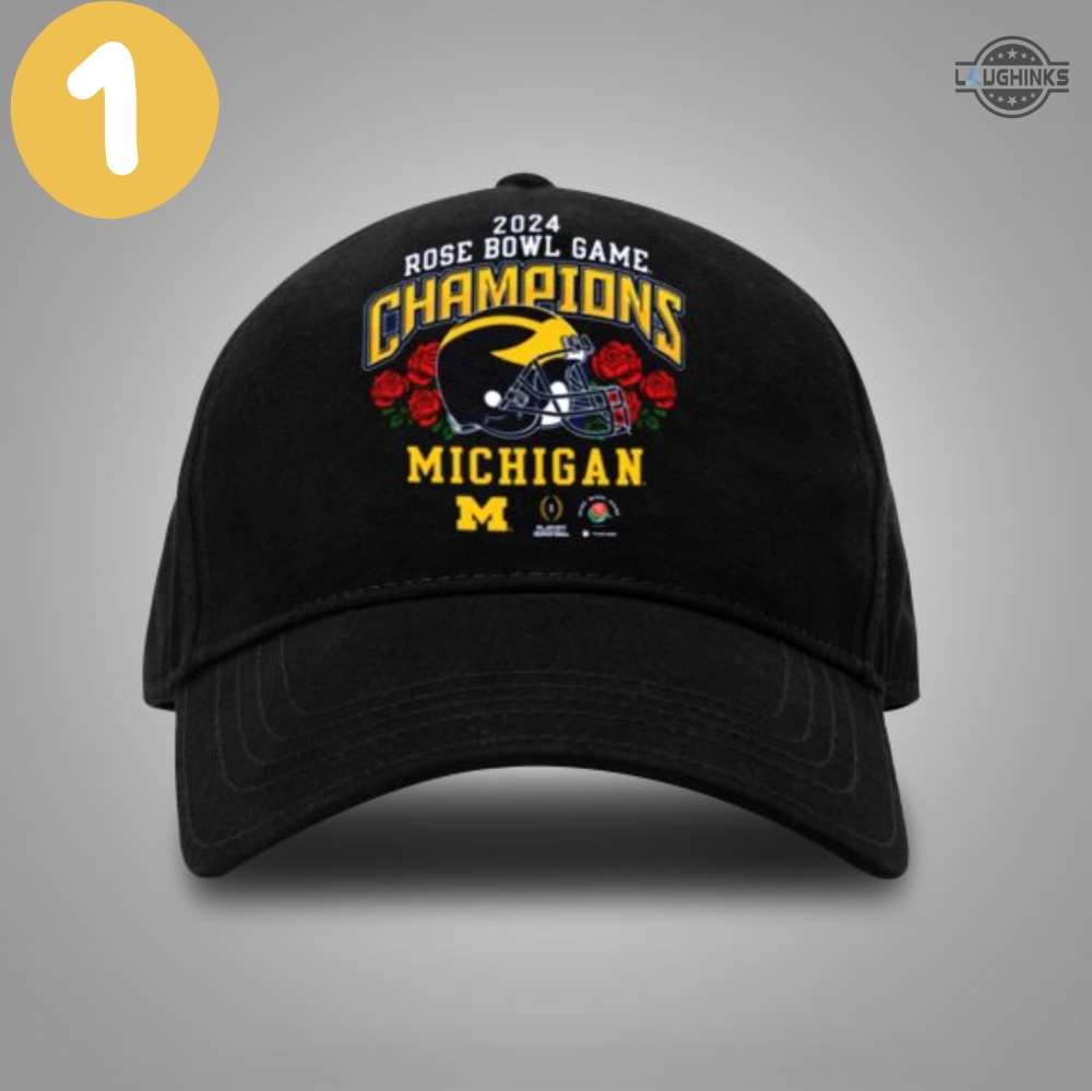 Michigan rose bowl champs hat Michigan Wolverines Football classic embroidered baseball cap 2024 game day university of Michigan go blue dad hats 