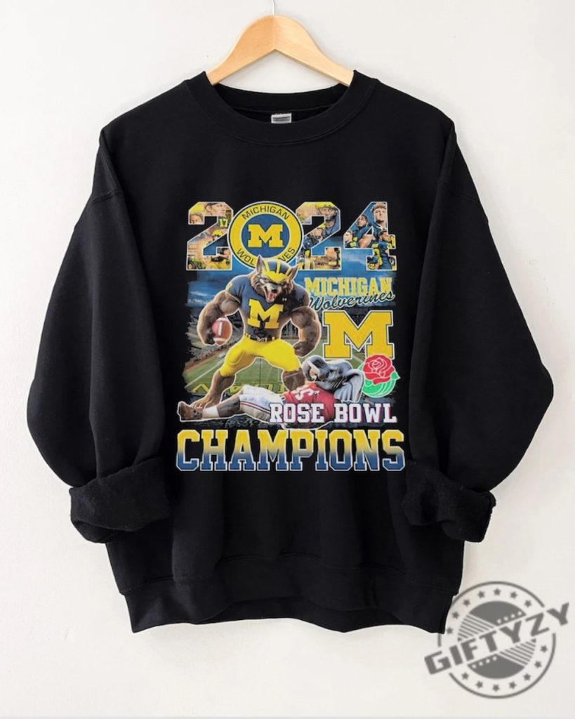 Michigan Football Pasadena Roses Unisex Shirt giftyzy 1