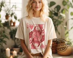 Queen Of Hearts Shirt Mothers Day Gift Valentine T Shirt Retro Boho Vintage Graphic Shirt Alice In Wonderland Feminist Shirt trendingnowe 1