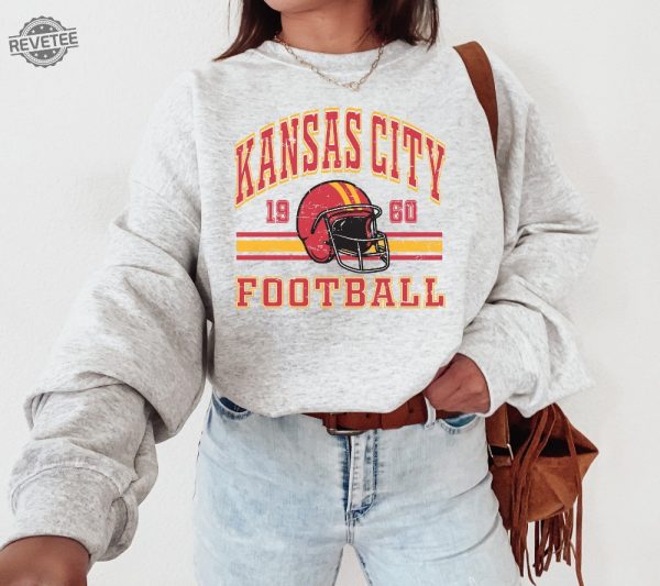 Kansas City Chief Retro Style Sweatshirt Crewneck Vintage Chief Fan Gift Football Crewneck Sweatshirt Football Fan Tee Unique revetee 1