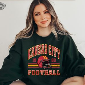 Kansas City Chief Retro Style Sweatshirt Crewneck Vintage Chief Fan Gift Football Crewneck Sweatshirt Football Fan Tee Unique revetee 3