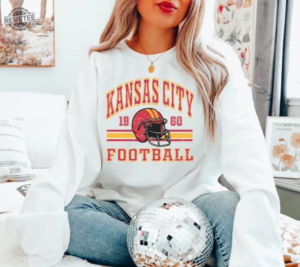 Kansas City Chief Retro Style Sweatshirt Crewneck Vintage Chief Fan Gift Football Crewneck Sweatshirt Football Fan Tee Unique revetee 4