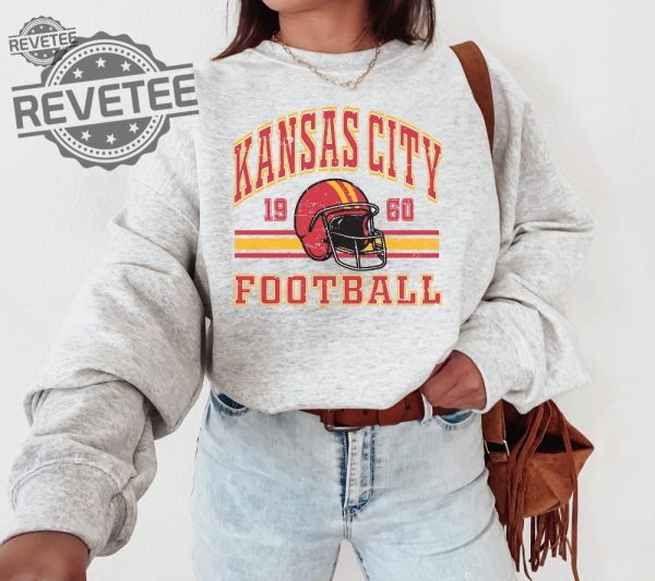 Kansas City Chief Retro Style Sweatshirt Crewneck Vintage Chief Fan Gift Football Crewneck Sweatshirt Football Fan Tee Unique revetee 1 1