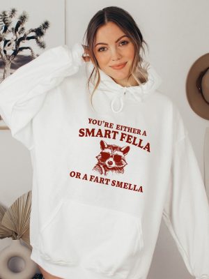 Are You A Smart Fella Or Fart Smella Retro Cartoon Sweatshirt Weird Sweatshirt Meme Sweatshirt Trash Panda Sweatshirt Unisex Unique revetee 4