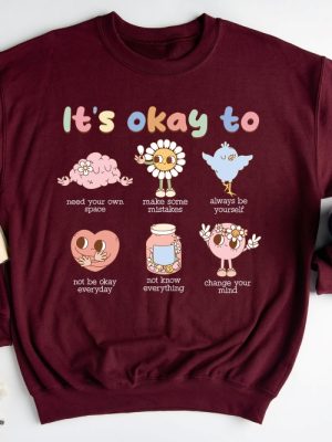 Retro Its Okay To Make Some Mistakes Sweatshirt Hippie Motivational Sweater Mental Health Matters Shirtspecial Education Teacher Tshirt Unique revetee 3