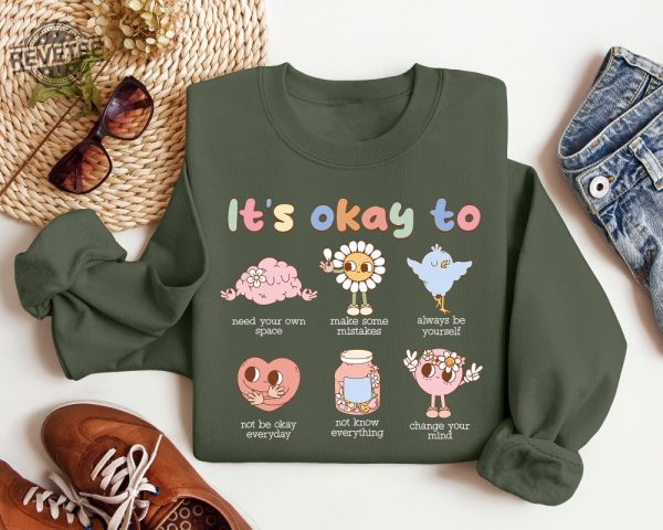 Retro Its Okay To Make Some Mistakes Sweatshirt Hippie Motivational Sweater Mental Health Matters Shirtspecial Education Teacher Tshirt Unique revetee 6