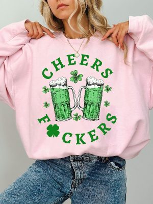 St Patricks Shirt For Men Irish Day Gift Paddys Day Shirt Cheers Fuckers Tee Lucky Tee Shamrock Tee Gift For St. Patricks Day Unique revetee 2