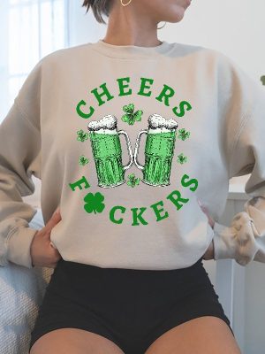 St Patricks Shirt For Men Irish Day Gift Paddys Day Shirt Cheers Fuckers Tee Lucky Tee Shamrock Tee Gift For St. Patricks Day Unique revetee 3