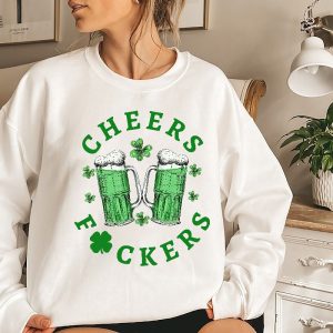 St Patricks Shirt For Men Irish Day Gift Paddys Day Shirt Cheers Fuckers Tee Lucky Tee Shamrock Tee Gift For St. Patricks Day Unique revetee 4