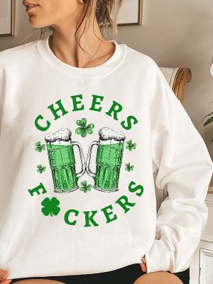 St Patricks Shirt For Men Irish Day Gift Paddys Day Shirt Cheers Fuckers Tee Lucky Tee Shamrock Tee Gift For St. Patricks Day Unique revetee 4