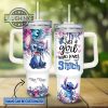 custom name just a girl loves stitch flower pattern 40oz tumbler with handle and straw lid 40 oz stanley travel cups laughinks 1 6