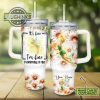 custom name everything is fine tinker bell daisy flower pattern 40oz stainless steel tumbler with handle and straw lid 40 oz stanley travel cups laughinks 1