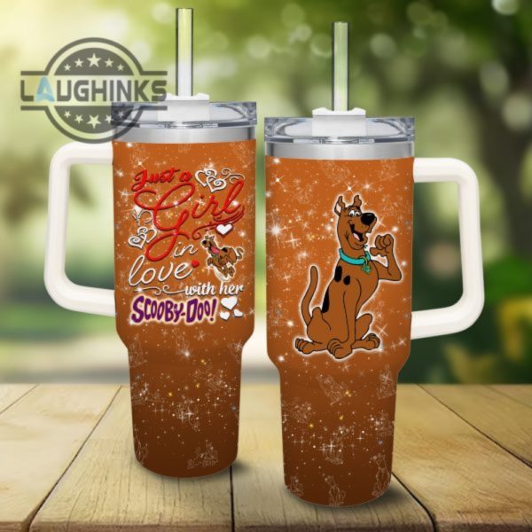 just a girl loves scooby doo 40oz tumbler with handle and straw lid 40 oz stanley travel cups laughinks 1