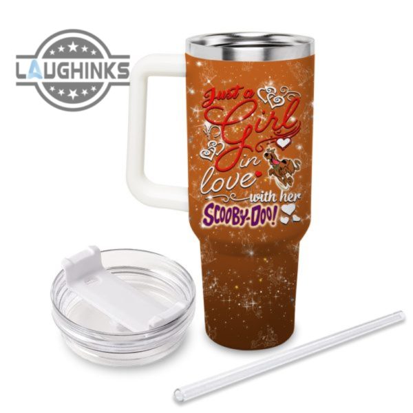 just a girl loves scooby doo 40oz tumbler with handle and straw lid 40 oz stanley travel cups laughinks 1 1