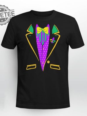 Mardi Gras Shirt Tuxedo Vest Outfit T Shirt Mardi Gras Shirt Tuxedo Vest Outfit Hoodie Long Sleeve Shirt Sweatshirt Unique revetee 2