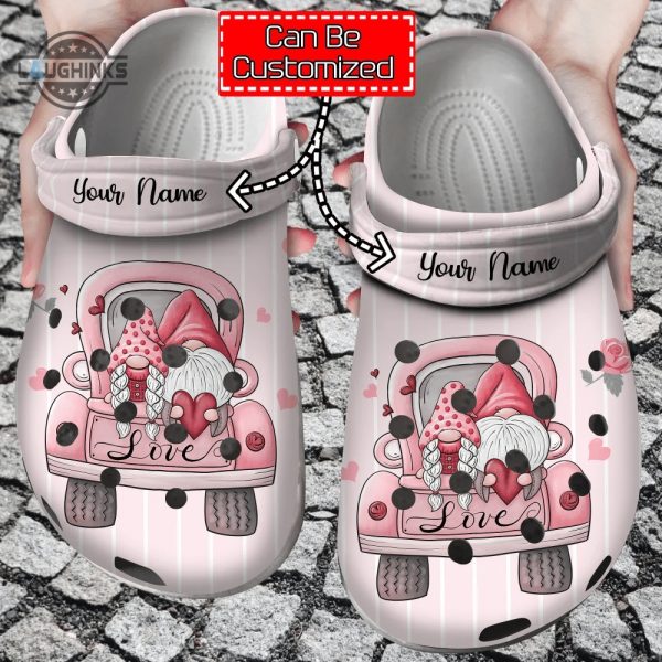 personalized love valentines day gnome truck clog shoes for men and women classic valentine crocs valentines day crocs laughinks 1 1