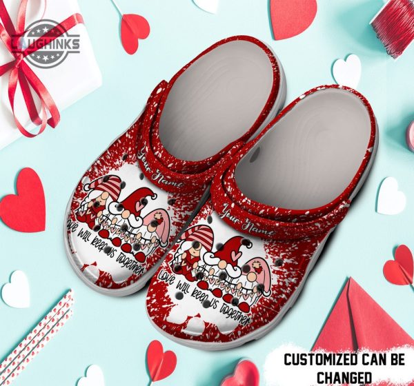 personalized valentine gnome we will keep us togerther clog shoes for men and women classic valentine crocs valentines day crocs laughinks 1 1