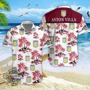 aston villa hawaiian shirt and shorts custom name sports league aloha shirts aston villa f c soccer club gift personalized aston villa buton up shirt laughinks 1