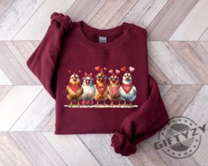 Valentines Day Farm Chickens Shirt Valentine Farm Sweater Animal Lover Hoodie Animal Tshirt Gift For Chicken Lover giftyzy 4