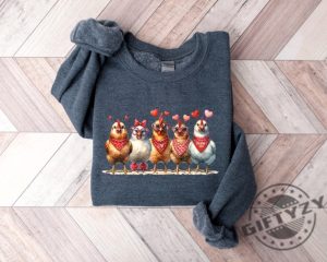 Valentines Day Farm Chickens Shirt Valentine Farm Sweater Animal Lover Hoodie Animal Tshirt Gift For Chicken Lover giftyzy 5