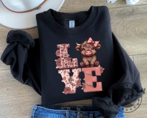 Valentines Highland Cow Shirt Love Sweater Highland Cow Valentines Sweatshirt Western Country Tshirt Cow Lover Hoodie Valentines Gift giftyzy 4