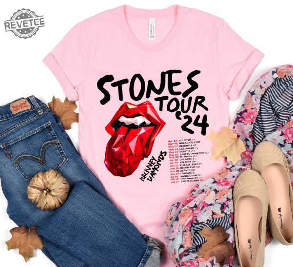 The Rolling Stones Hackney Diamonds Tour 2024 Schedule List T Shirt