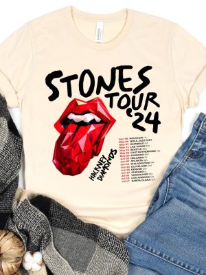 The Rolling Stones Hackney Diamonds Tour 2024 Schedule List T Shirt Rolling Stones 2024 Hackney Diamonds Tour Shirt Rolling Stones Shirt Unique revetee 3