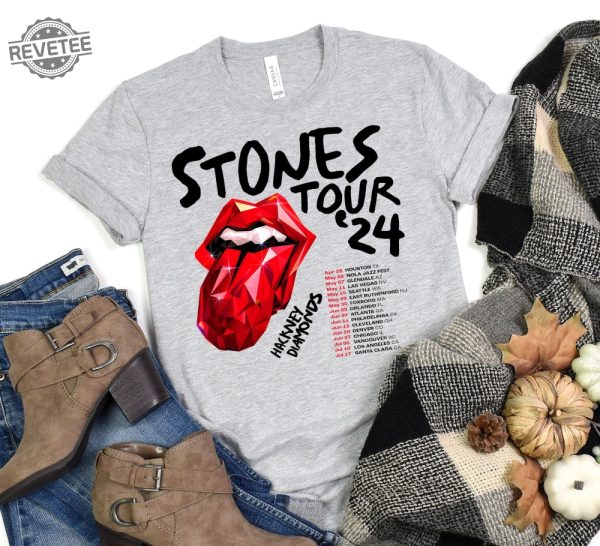 The Rolling Stones Hackney Diamonds Tour 2024 Schedule List T Shirt Rolling Stones 2024 Hackney Diamonds Tour Shirt Rolling Stones Shirt Unique revetee 4