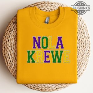 nola sweatshirt hoodie tshirt mens womens nola krewe faux chenille shirts new orleans louisiana mardi gras fat tuesday tee mardi gras 2024 carnival gift laughinks 2