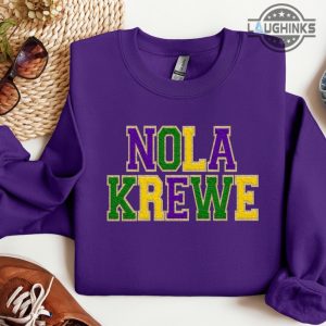 nola sweatshirt hoodie tshirt mens womens nola krewe faux chenille shirts new orleans louisiana mardi gras fat tuesday tee mardi gras 2024 carnival gift laughinks 3