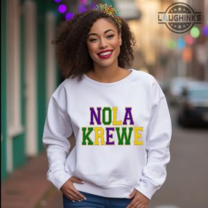 nola sweatshirt hoodie tshirt mens womens nola krewe faux chenille shirts new orleans louisiana mardi gras fat tuesday tee mardi gras 2024 carnival gift laughinks 5