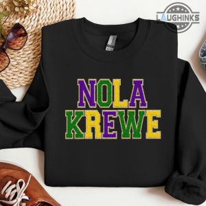 nola sweatshirt hoodie tshirt mens womens nola krewe faux chenille shirts new orleans louisiana mardi gras fat tuesday tee mardi gras 2024 carnival gift laughinks 6