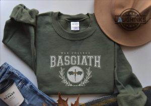 basgiath war college shirt sweatshirt hoodie fourth wing embroidered tshirt dragon rider violet sorrengail xaden riorson tee dragon sweater the empyrean series laughinks 1