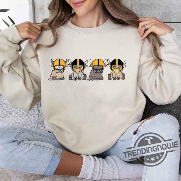 Retro Pittsburgh Highland Cow Football Shirt Pittsburgh Football Shirt Steeler Football Fan T Shirt trendingnowe 1 1