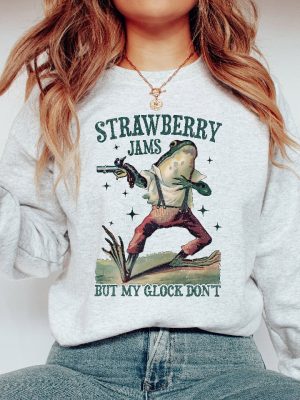 Strawberry Jams But My Glock Dont Shirt Funny T Shirt Tshirt Tee T Tees Meme Unisex Men Women Adult Sayings Meme Shirt Unique revetee 4