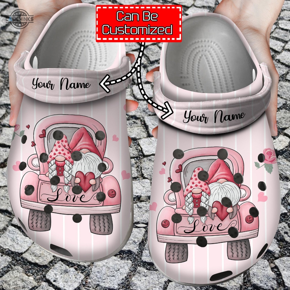 Personalized Love Valentines Day Gnome Truck Clog Shoes Classic Valentine Crocs Valentines Day Crocs