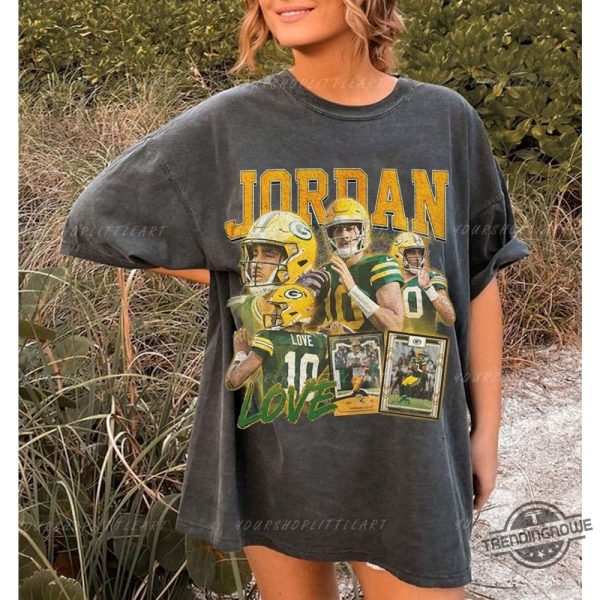 Vintage 90S Graphic Style Jordan Love Shirt Football Fans T Shirt trendingnowe 1