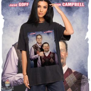 Jared Goff Dan Campbell Shirt Football Shirt Game Day Shirt Vintage Christmas Gift trendingnowe 3