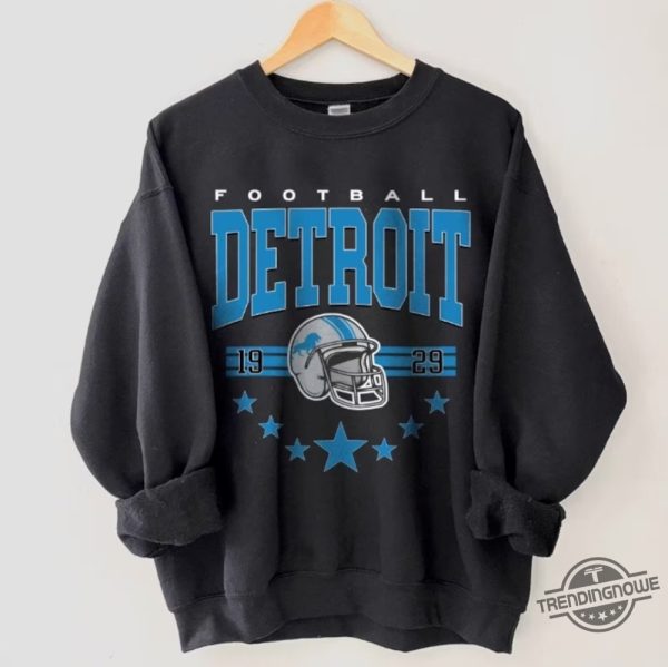 Vintage Detroit Football Sweatshirt Vintage Style Detroit Football Crewneck Sun Day Football Shirt Detroit Football Hoodie Fan Gifts trendingnowe 2
