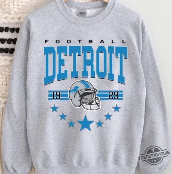 Vintage Detroit Football Sweatshirt Vintage Style Detroit Football Crewneck Sun Day Football Shirt Detroit Football Hoodie Fan Gifts trendingnowe 3