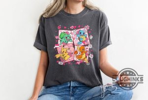 pokemon valentines shirt sweatshirt hoodie mens womens happy valentines day gift for anime lovers bulbasaur pikachu xoxo tshirt laughinks 1