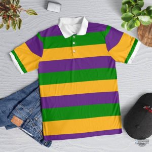 mardi gras polo shirt black and white collar mardi gras striped rugby all over printed shirts mens carnival 2024 new orleans day gift laughinks 4