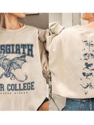 Fourth Wing Double Sided Sweatshirt Basgiath War College Shirt Basgiath War College Gift Fourth Wing Shirt Bookish Dragon Rider Shirt Unique revetee 2 1