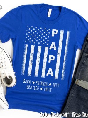 Custom Papa Flag Shirt Personalized Papa Shirt With Kids Names Fathers Day Gift For Papa Fathers Day Shirt Birthday Gift For Him Unique revetee 2