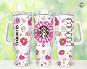 stanley starbucks cup dupe 40 oz valentines coffee 40oz stainless steel tumbler happy valentines day gift for couple pink doughnut quencher tumblers laughinks 1